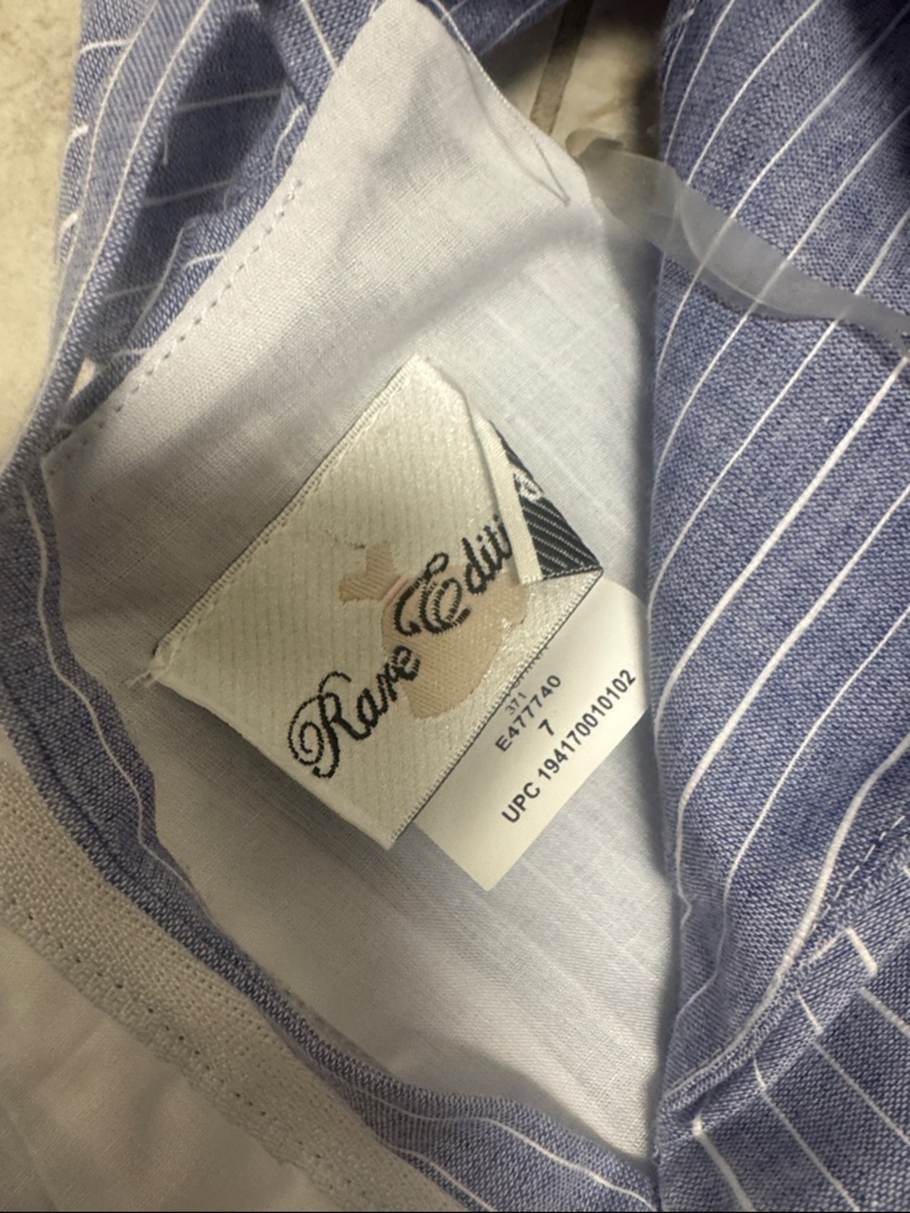 Rare Editions Blue Pinstripe Ruffle High-Low Dress - Picture 3 of 5